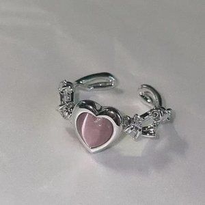 Luxury Small Heart Ring 100% Real 925 Sterling Silver Zircon Stone Ring Boho